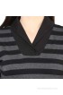 Hypernation Striped Women's Draped Neck T-Shirt Hypernation Striped Women's Draped Neck T-Shirt